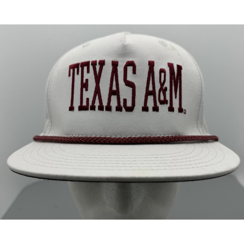 Cap Direct Y2K NCAA Texas A&M University White  Snapback Hat Cap One Size